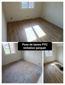 Photo de galerie - Pose de lame PVC imitation parquet 