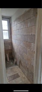 Photo de galerie - Pose faïence douche à l’italienne 