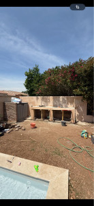 Photo de galerie -  Réalisation d’une dalle, jambage et paillasse pour cuisine d’été. 