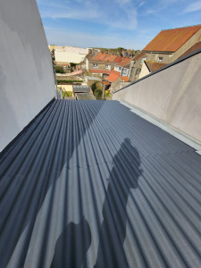 Photo de galerie - Bonjour voici une réalisation que nous avons fait récemment, mise en peinture de toiture en tols fibro ciment 
Nous travaillons avec la peinture seigneurie Gauthier. 