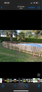 Photo de galerie - Pose de clôture bois autour d’une piscine 