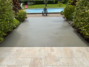 Photo de galerie - Terasse béton, 4m par 4m, préparation(coffrage, ferraillage treillis soudé st25 ,poliane )