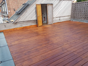 Photo de galerie - Réalisation toit terrasse avec une étanchéité complète avant la pose de la terrasse 
