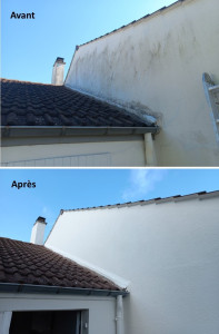 Photo de galerie - Avant/après nettoyage et peinture façade