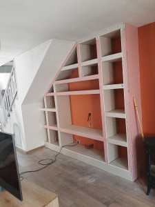 Photo de galerie - Réalisation meuble tv en placo 