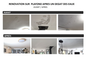 Photo de galerie - LA REMISE EN ETAT D UN PLAFOND SUITE A UN DEGAT DES EAUX