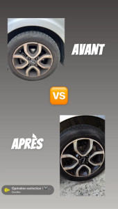 Photo de galerie - Nettoyage complet de jantes sur une voiture.
