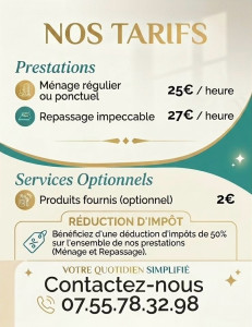 Photo de galerie - Tarifs 