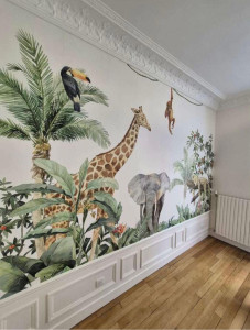 Photo de galerie - Pose papier peint chambre d’enfant 