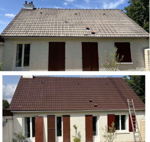 Photo de galerie - Résine hydrofuge coloré avant après