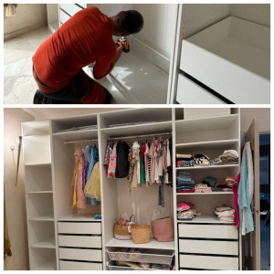 Photo de galerie - Montage d’un dressing IKEA hauteur 2m36 sur 3 m de long 