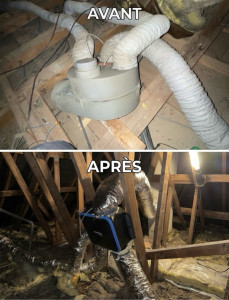 Photo de galerie - Remplacement complet de l ancienne vmc plus rajout d une évacuation extérieur non existante avant les travaux et modification électrique pour passer sur un système automatisé 