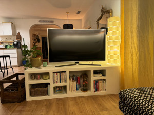 Photo de galerie - Création meuble télé sur mesure en béton céllulaire