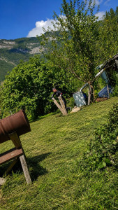 Photo de galerie - Débarras et remise en état d’un jardin de 400m2 : débarras de déchets/ tonte complète du terrain/ débroussaillage/ remise en état des extérieurs. 
