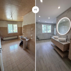 Photo de galerie - Salle de bain réalisée par plomberie solution