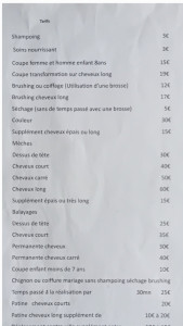 Photo de galerie - Tarifs 2025