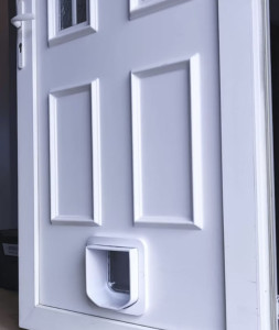 Photo de galerie - Création d'une chatière sur porte d'entrée