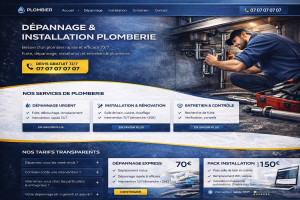 Photo de galerie - Maquette de site vitrine pour services de plomberie.