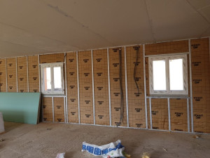 Photo de galerie - Plafond et doublage murs avec isolation laine de verre 140 MM