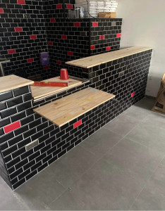 Photo de galerie - Réalisation bar + carrelage 