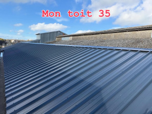 Photo de galerie - Realisation d’une toiture bac acier ral 7016