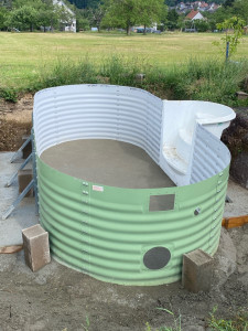 Photo de galerie - Contour béton et pose de la chape fibré a l’intérieur 