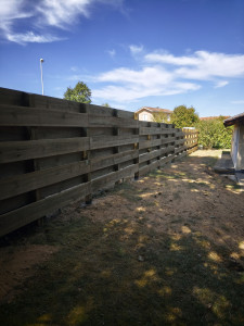 Photo de galerie - Création brise vue en bois classe 4