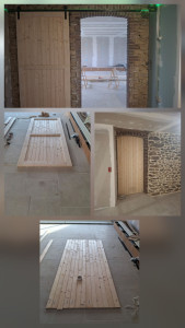 Photo de galerie - Fabrication d’une porte coulissante sur messure #boismétal#