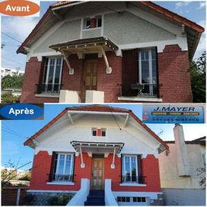 Photo de galerie - Rénovation et mise en peinture de la façade avant, finitions soignées, protection durable et rendu impeccable.