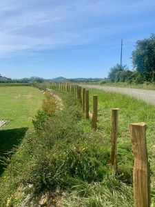 Photo de galerie - Pose piquets d’acacia et grillage 