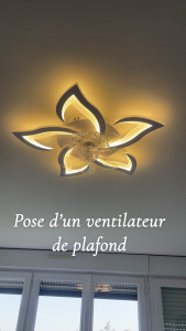 Photo de galerie - Pose d’un ventilateur de plafond