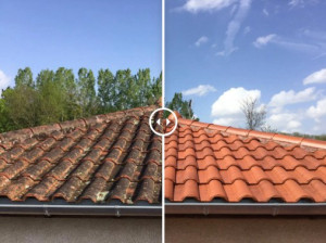 Photo de galerie - Nettoyage rénovateur, traitement anti mousse et hydrofuge professionnel 