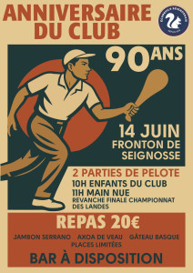 Photo de galerie - Affiche du club de pelote de Seignosse