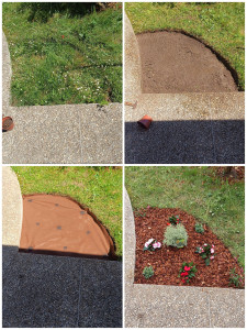 Photo de galerie - Petite création d'un petit massif avec copeaux en pin 10/25mm