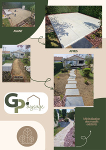 Photo de galerie - Terrasse sur plots
Réalisation d'une allée
Minéralisation des massifs