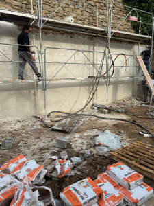 Photo de galerie - Préparation pour faire la dernière passe de finition talocher Monocouche 