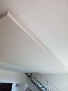 Photo de galerie - Faut plafond en placo plâtre avec des corniches en led autour