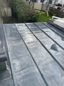 Photo de galerie - Nettoyage d’une toiture zinc plus installation d’une résine incolore