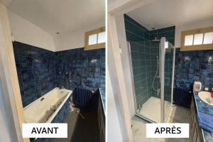 Photo de galerie - Remplacement de baignoire par un receveur de douche 