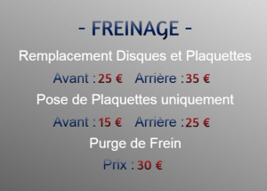 Photo de galerie - Voici quelques tarif proposé 