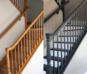 Photo de galerie - Peinture escalier en bois 