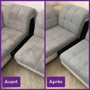 Photo de galerie - Le nettoyage de canapé avec photo avant et après 