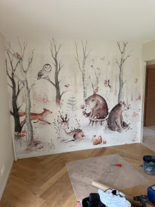 Photo de galerie - Pose de papier peint panoramique