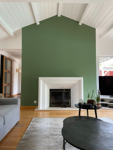 Photo de galerie - Rénovation et mise en peinture intérieure salon, murs et plafonds