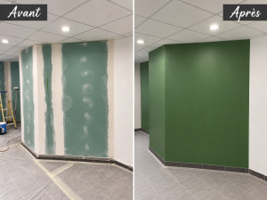 Photo de galerie - Ratissage, ponçage et deux couches de peinture