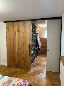 Photo de galerie - Pose d’une porte coulissante et dressing 
