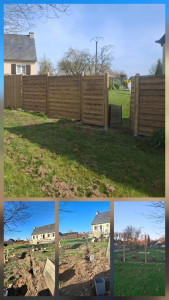 Photo de galerie - Implantation cloture et montage.