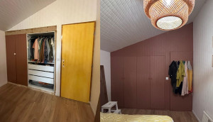 Photo de galerie - Aménagement d'un dressing (encastrement de meubles, ajustement et peinture)