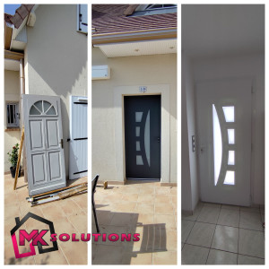 Photo de galerie - Remplacement de porte en bois par une porte Alu plus moderne et qui apporte plus de clarté.