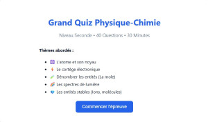 Photo de galerie - Quiz pour vérifier les acquis niveau seconde 